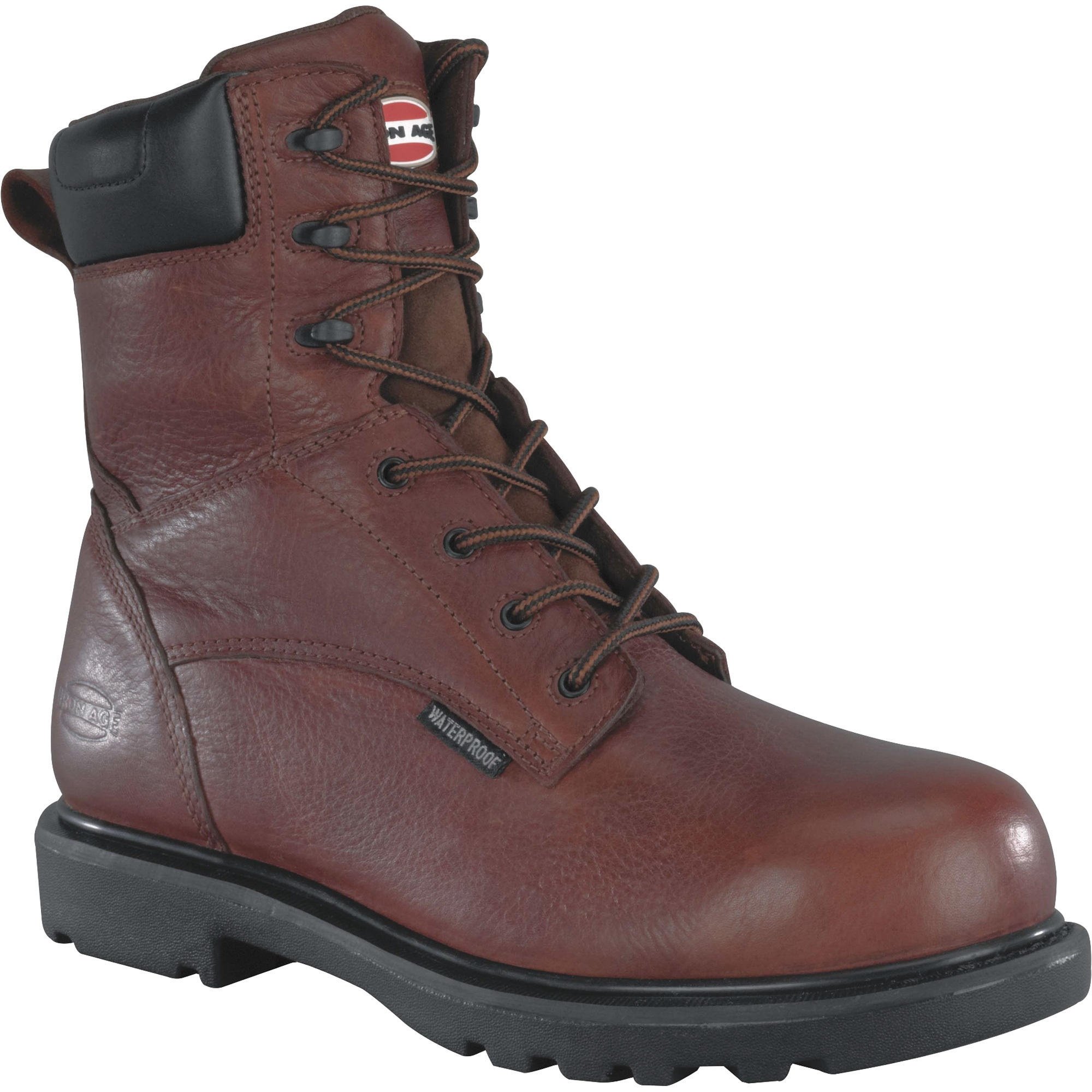 Iron Age Men's 8in. Hauler Waterproof EH Composite Toe Work Boot, Brown, Size 10 1/2 Wide, Model# IA0180